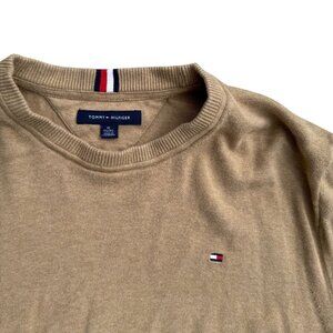 Tommy Hilfiger Mens Beige Crewneck Sweater Size XL Long Sleeve Cotton Blend